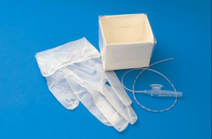 lot 35 image: MSRP $120  1 Open Case NEW Individually Wrapped AirLife Tri-Flo Suction 12 FR Cath-N-Glove Kit - Each Kit Includes Catheter, Basin and One Powder-Free Vinyl Glove