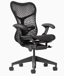 MSRP $1300 High Quality Herman Miller "Mirra" Executive Office Fully Adjustable Mobile Mesh Back Chair -Triflex Polymer Back, Adjustable Lumbar Support, Tilt Limiter &amp; Seat Angle, Adjustable Arm Rests &amp; More - Great Pre-owned Condition!