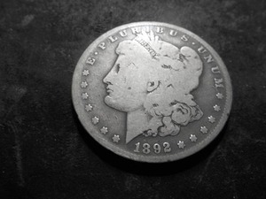 lot 21 image: 1892 S Morgan Silver Dollar