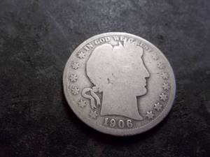 lot 46 image: 1906 D Barber Silver Half Dollar
