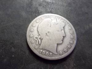 lot 53 image: 1908 O Barber Silver Half Dollar