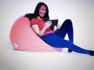 lot 1 image: QVC Bean Bag Chair with washable bl...