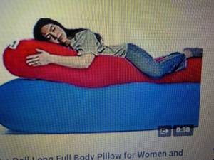 lot 2 image: QVC Log Pillow with washable blue c...