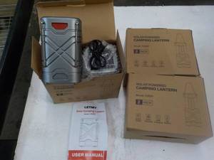 lot 238 image: 3 ct 2 pack Solar Powered Camping L...