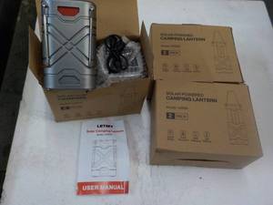 lot 239 image: 3 ct 2 pack Solar Powered Camping L...