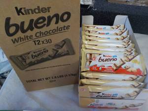 lot 287 image: 2.6 lb. box Kinder Bueno White Choc...