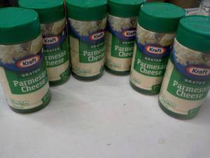 lot 301 image: 6 ct Kraft 8 oz Grated Parmesan Che...