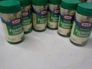 lot 302 image: 6 ct Kraft 8 oz Grated Parmesan Che...