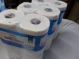 lot 304 image: 6 rolls Meijer Paper Towels 110 2 p...
