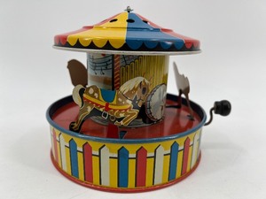 Vintage Ohio Art Tin Lithograph Carousel Toy