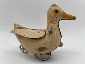 Vintage Antique Metal Duck Pull Toy