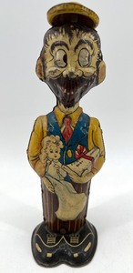 lot 12 image: Antique B.O. Plenty Mechanical Tin Litho Wind-Up Toy
