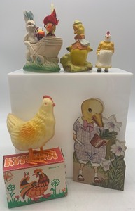 lot 70 image: Collection of Vintage Springtime Farm Animal Figurines and Toys