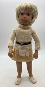lot 88 image: Vintage Blonde Sasha Doll with Cream Sweater and Corduroy Skirt