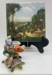 lot 99 image: Vintage H&R Johnson England Ceramic Tile and Gnome Figurine