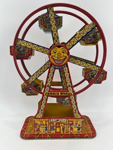 J. Chein Vintage Tin Ferris Wheel Toy