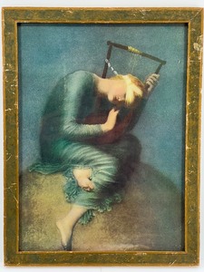 lot 161 image: Vintage Print of Hope by George Frederic Watts in Ornate Frame
