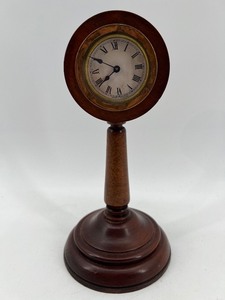 lot 192 image: Antique German Mantel Clock with Wooden Stand