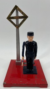 lot 204 image: Vintage Lionel No. 1045 Railroad Crossing Flagman Toy