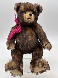 lot 243 image: Bearly Passing Collectible Plush Bear with Pink Ribbon