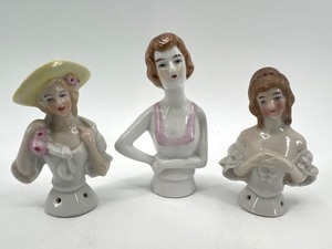 lot 272 image: Set of 3 German Porcelain Half Doll Figurines