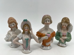 lot 275 image: Set of 4 Vintage Porcelain Half Dolls