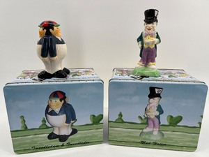 lot 287 image: Alice in Wonderland Tweedledee and Mad Hatter Ceramic Figurines