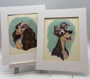 lot 296 image: Disneys Lady and the Tramp Original Art Prints Set
