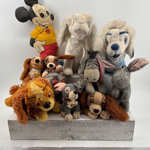 lot 298 image: Collection of 11 Mixed Disney and Cartoon Character Plush Toys