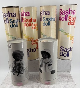 lot 302 image: Set of 6 Gotz Sasha Doll Empty Original Packaging Tubes