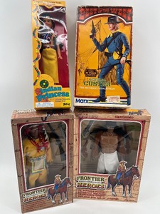 lot 336 image: Set of 4 Vintage Western Action Figures with Original Boxes