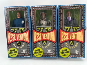 lot 339 image: Set of 3 Jesse Ventura Action Figures - Governor of Minnesota Edition