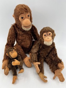 lot 349 image: Set of 3 Steiff Jocko Plush Monkey Toys