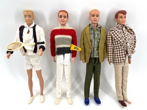 lot 398 image: Set of 4 Vintage Ken Dolls with Original Outfits