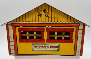 lot 413 image: Vintage MARX Auto Door Garage Toy