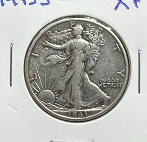 lot 11 image: 1943-S Walking Liberty Half Dollar XF