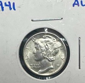 lot 17 image: 1941 Mercury Dime AU