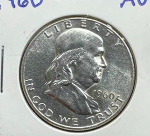 lot 21 image: 1960 Franklin Half Dollar AU