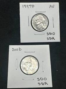 lot 25 image: Lot of 2 Nickels w OBV & REV Strike Doubling