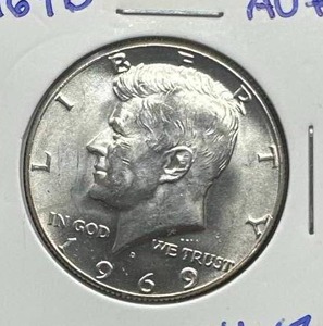 lot 70 image: 1969-D Silver (40%) Kennedy Half Dollar AU