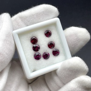 lot 33B image: 8.14 CT Vibrant Rhodolite Garnet Lot7 Matching Round Gemstone  VIDEO 