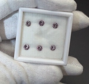 lot 39B image: 1.88 Carats Alexandrite Lot6 Matching Round Lab-Grown Gemstones, Color Changing..  Amazing