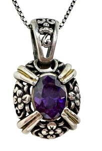 lot 13J image: Lovely Sterling Silver and Amethyst Necklace