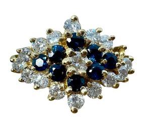 lot 22C image: Gorgeous 14k Gold Sapphire and Diamond Ring