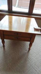 lot 26 image: Square Side Table with 2 Drawers