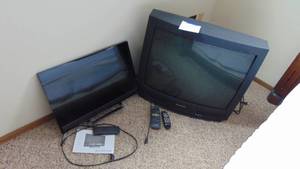 lot 43 image: Sharp TV and VIZIO 24 Tv, both have Remotes