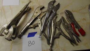 lot 80 image: Lot of Locking Pliers