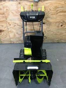 lot 50 image: Non-Working RYOBI 40V HP Brushless Whisper Series 22 2-Stage Cordless Electric Self-Propelled Snow Blower Model # RY408015 - Tool Only