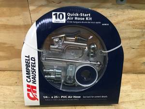 lot 62 image: Campbell Hausfeld 10 Piece Air Hose Kit Model # AA9610