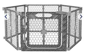 lot 43 image: EVERYYAY In The Zone Convertible Plastic Walk Through Pet Gate & Play Pen